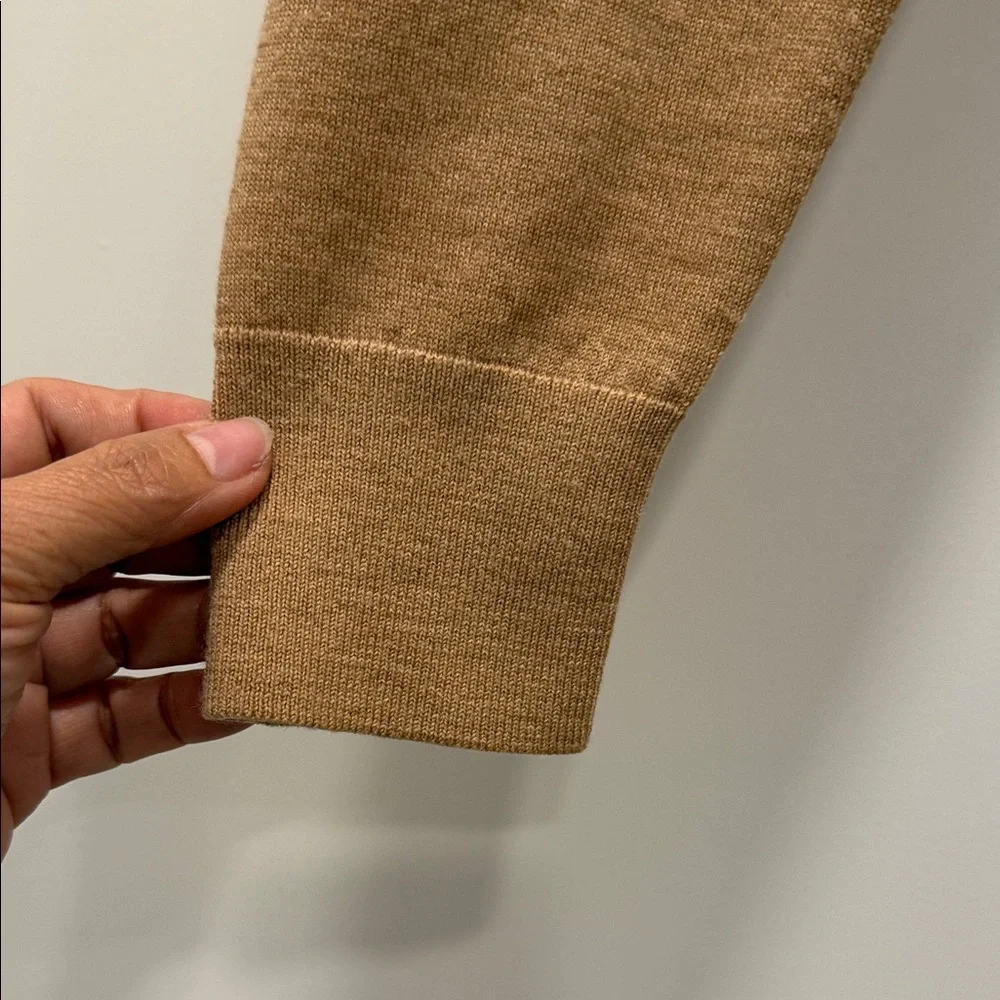 Banana Republic Camel Button-Up Cardigan brown pockets large 100% merino wool - Picture 5 of 8